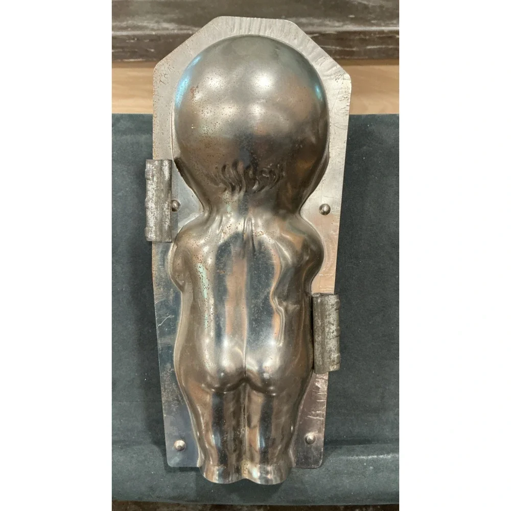 Antique Large Kewpie Chocolate Mold Tin Candy Mold #194 w/ Original Clips